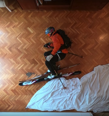 Covid 19 coronavirus: Man skies inside house for epic stop-motion ski video - NZ Herald