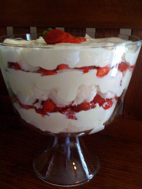 Strawberry Punch Bowl Cake