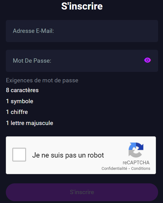 Processus d'inscription sur MetaSpins Casino