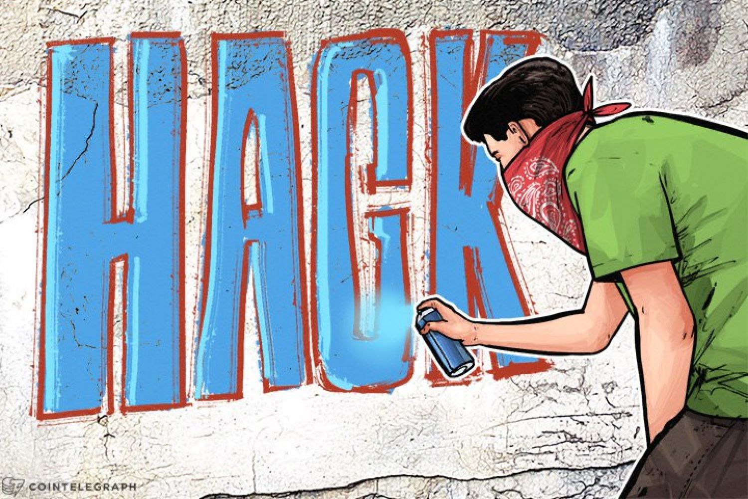 A graffiti artist drawing the word “Hack”