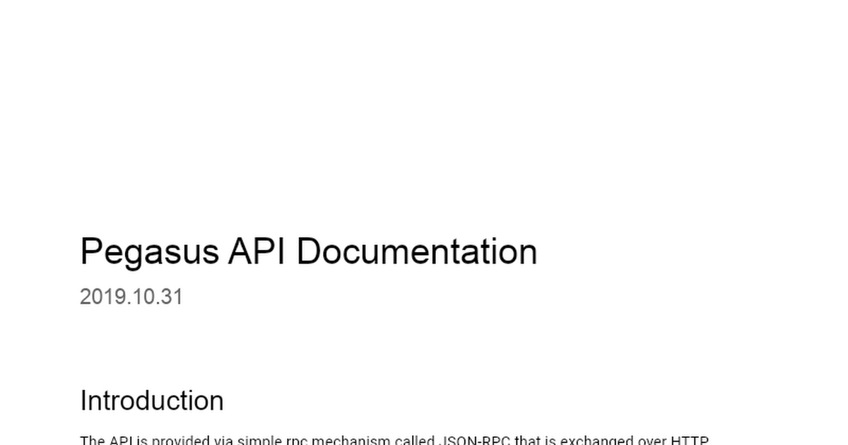 Pegasus API Documentation - Google Docs