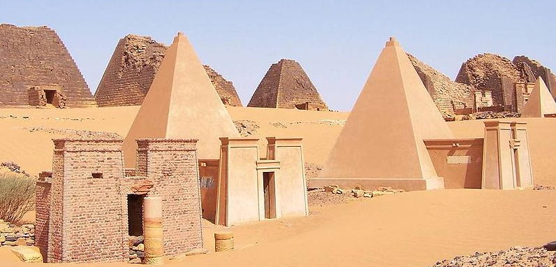 Pyramids of the Kushite rulers at Meroë, covering a period from 300 BC to about 350 AD