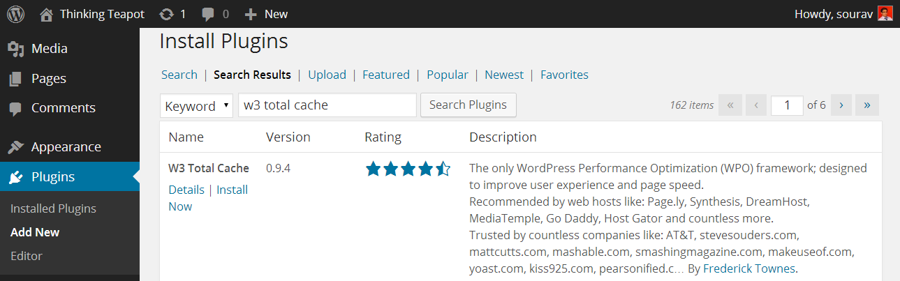 Instalar W3 Total Cache