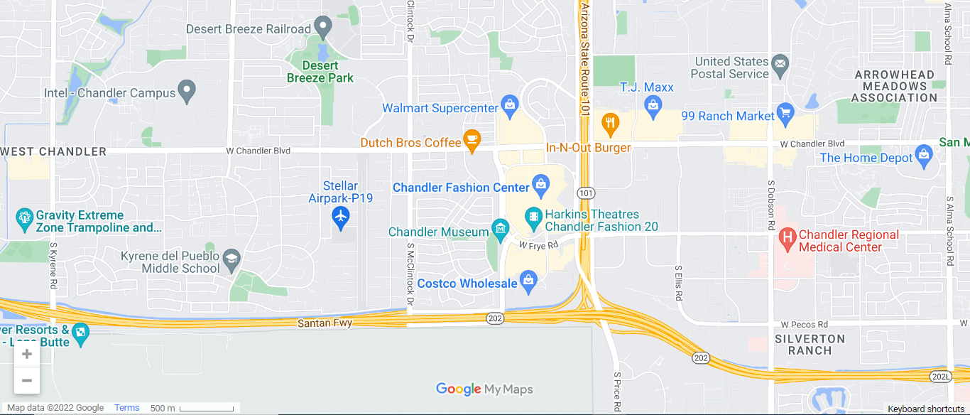 Chandler mall map