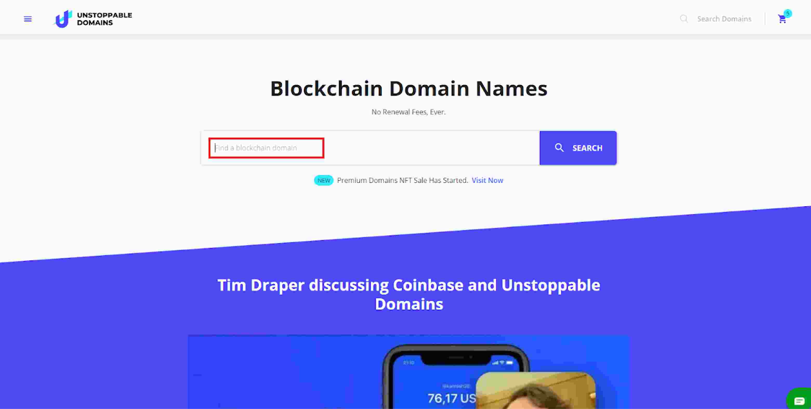 search for .crypto domain