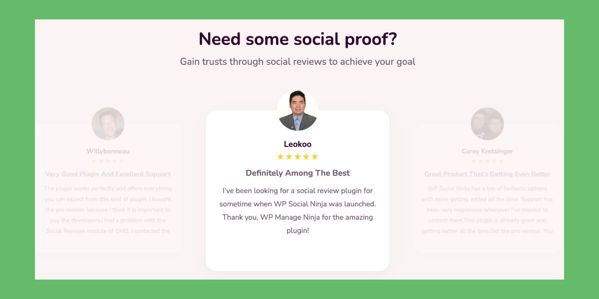  Examples of social proof: Testimonials