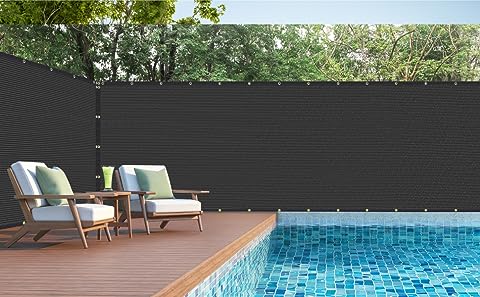 Black Wooden Pool Fence