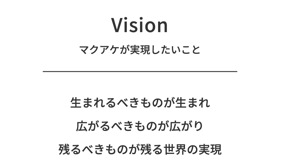 マクアケ社のビジョン