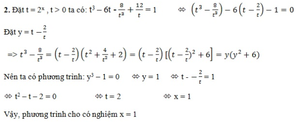 Ví dụ giải phương trình mũ bằng cách đặt ẩn phụ
