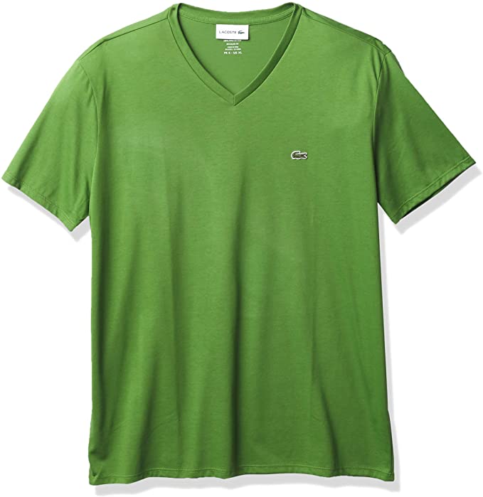 Lacoste Mens Short Sleeve V-Neck Pima Cotton Jersey T-Shirt