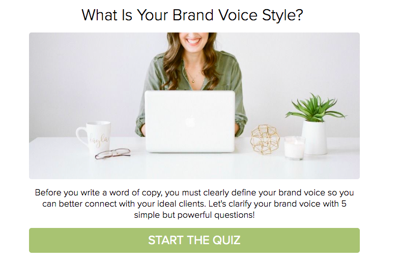 What is your brand voice style quiz cover