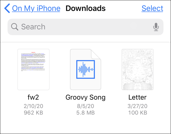 The contents of a "Downloads" folder.