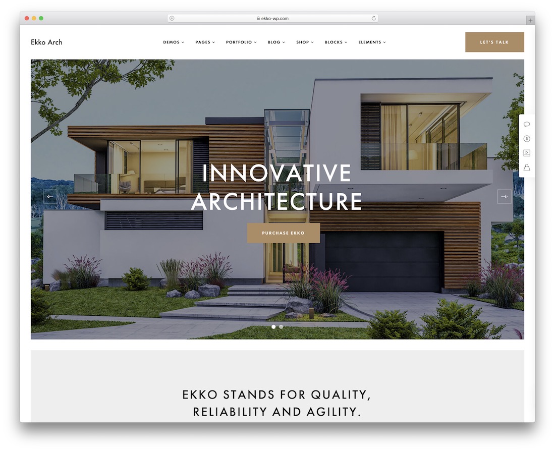 tema ekko wordpress para arquitectos