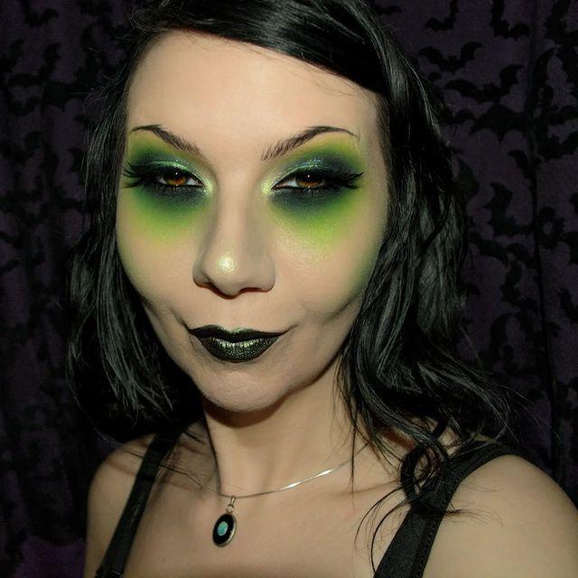 Bold Green Emo Makeup