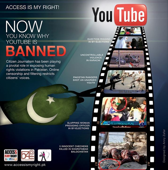  A poster from B4A’s “Access is My Right” campaign criticizing the ban on YouTube. 