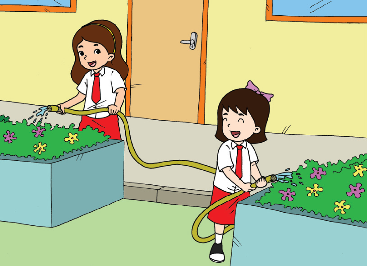 Gambar Gotong Royong Di Sekolah Kartun | Bestkartun