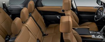 Ghế ngồi trên Land Rover Discovery 2023 được bọc da cao cấp và tích hợp tính năng tiện nghi