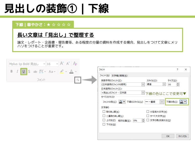 Wordの見出しデザインの決め方 誰でも2ステップで適切なデザインが選べる