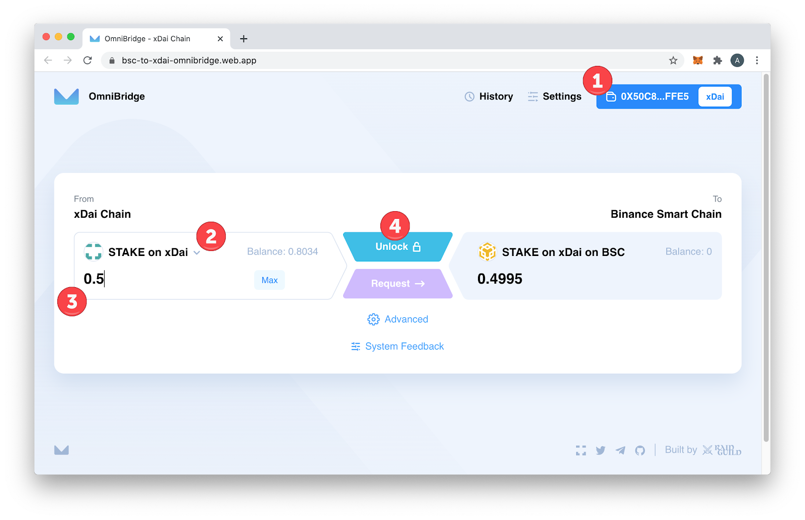 chuyển token từ xdai sang bsc