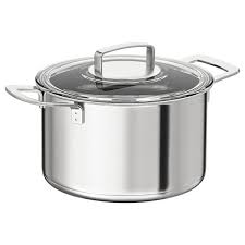 IKEA 365+ Pot with lid - stainless steel, glass - IKEA