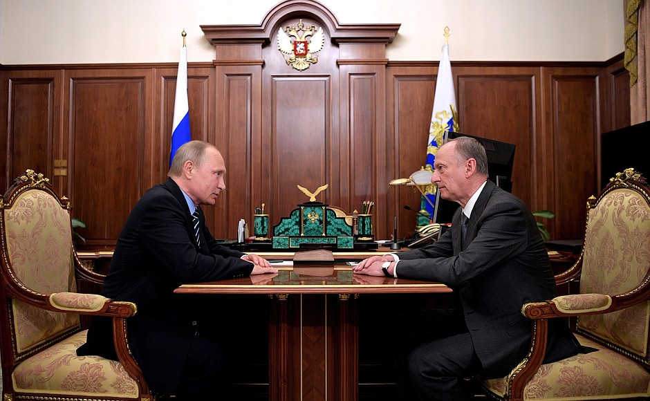 With Secretary of the Security Council Nikolai Patrushev.