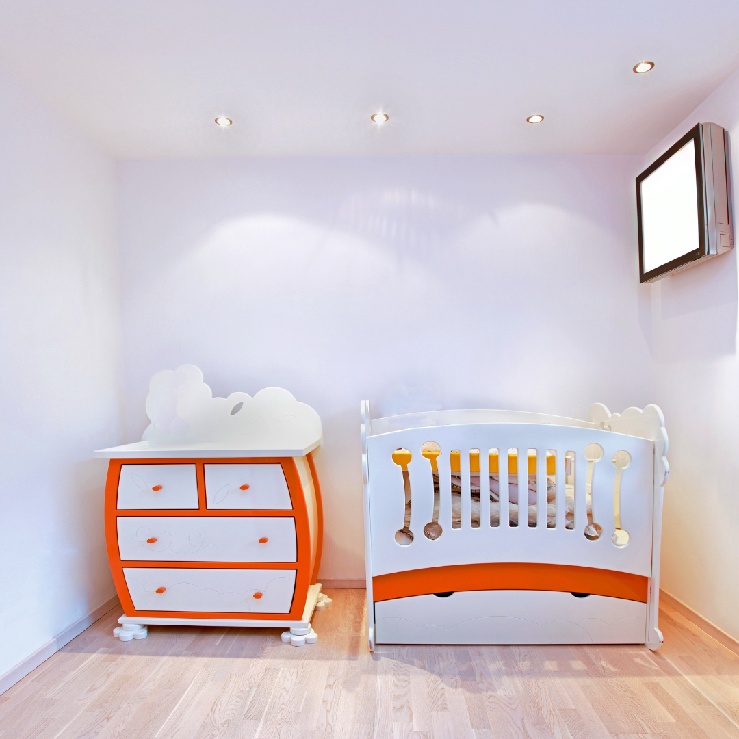 A beautifully decorated baby nursery