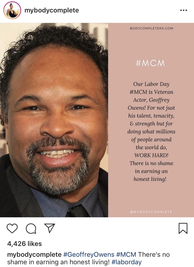 Cosby Show Actor Geoffrey Owens' Response to Being Work Shamed. "Every Job is Worthwhile & Valuable."