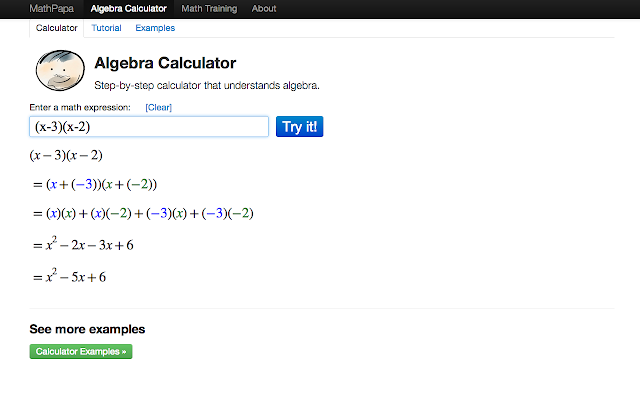 Algebra help calculator
