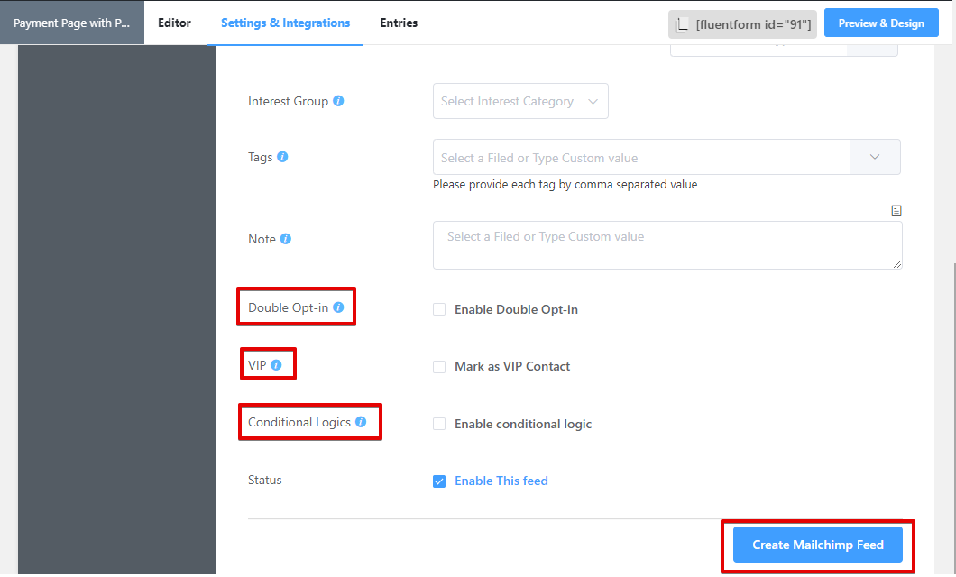 Global Settings for Fluent Forms 