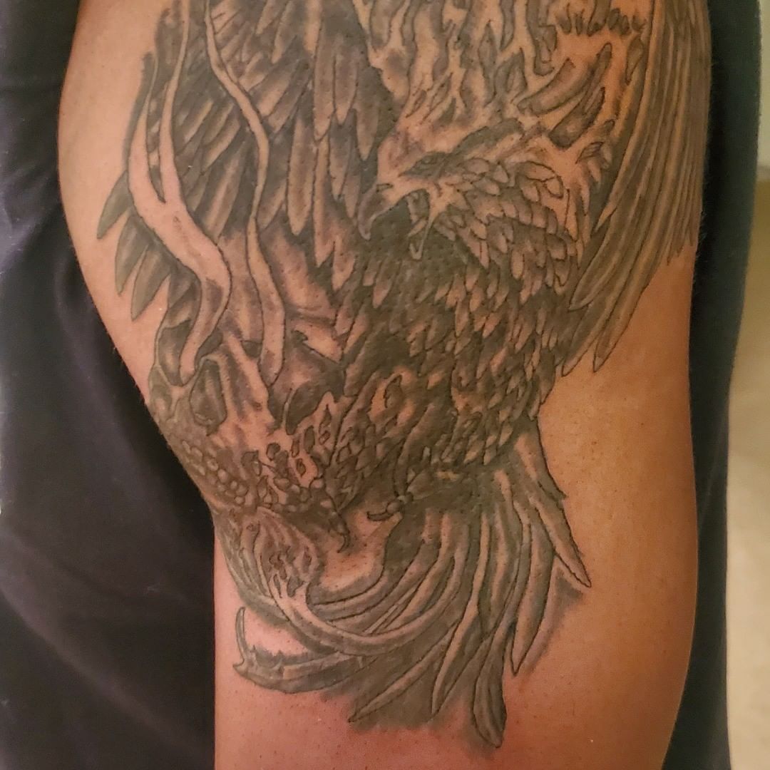 Grey Phoenix Tattoo