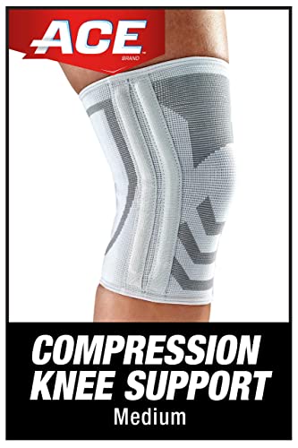 ACE-207354 Compression Knee Brace with Side Stabilizer, Helps support weak, injured, arthritic or sore knee, Satisfaction Guarantee,Medium(Pack of 1)
