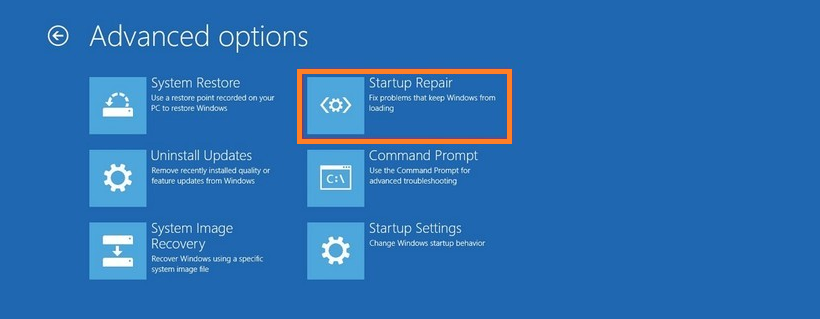 Windows 10 Startup Repair to fix loading problems