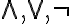 wedge, vee, neg