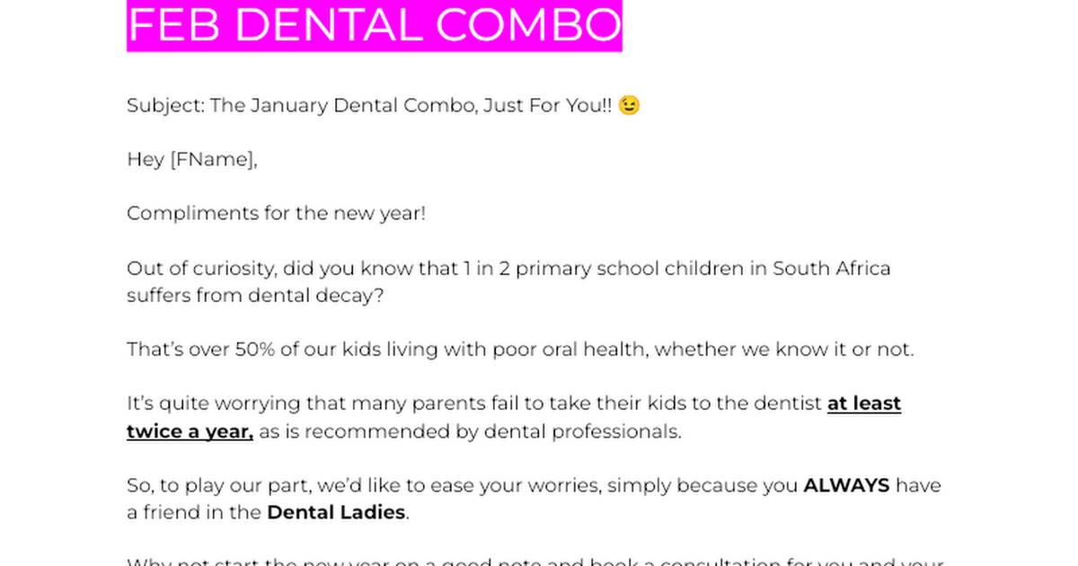Dental Ladies Email Blasts