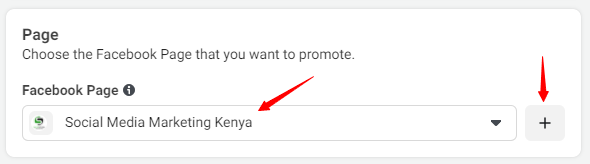 choosing facebook page to advertise on