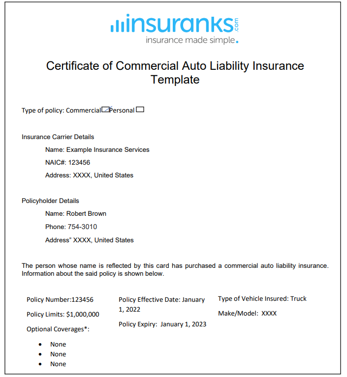 Certificate Of Liability Insurance Pdf Sample Form More