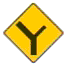 Warning sign - of Y-junction
