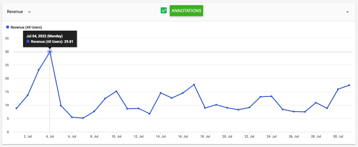 Affiliate website earnings