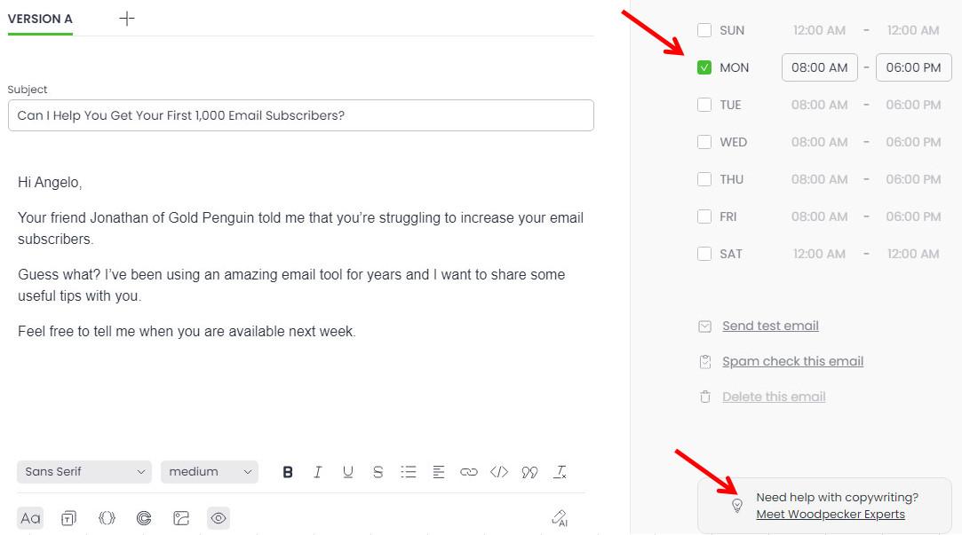 scheduling and meeting with a woodpecker expert on the campaign crafting screen