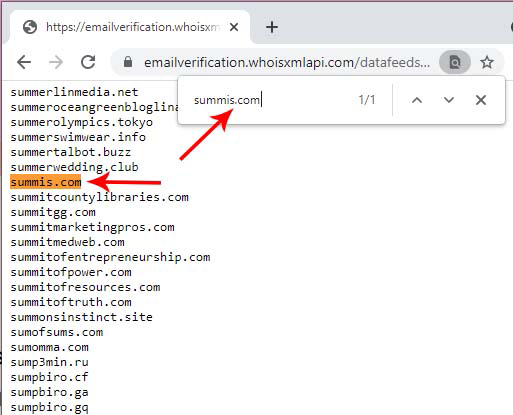 Check if the Domain is included in the Disposable Email Domains Database