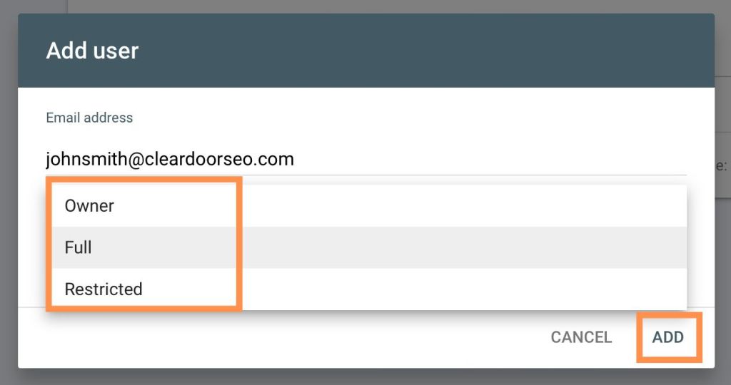 How to add user in google search console