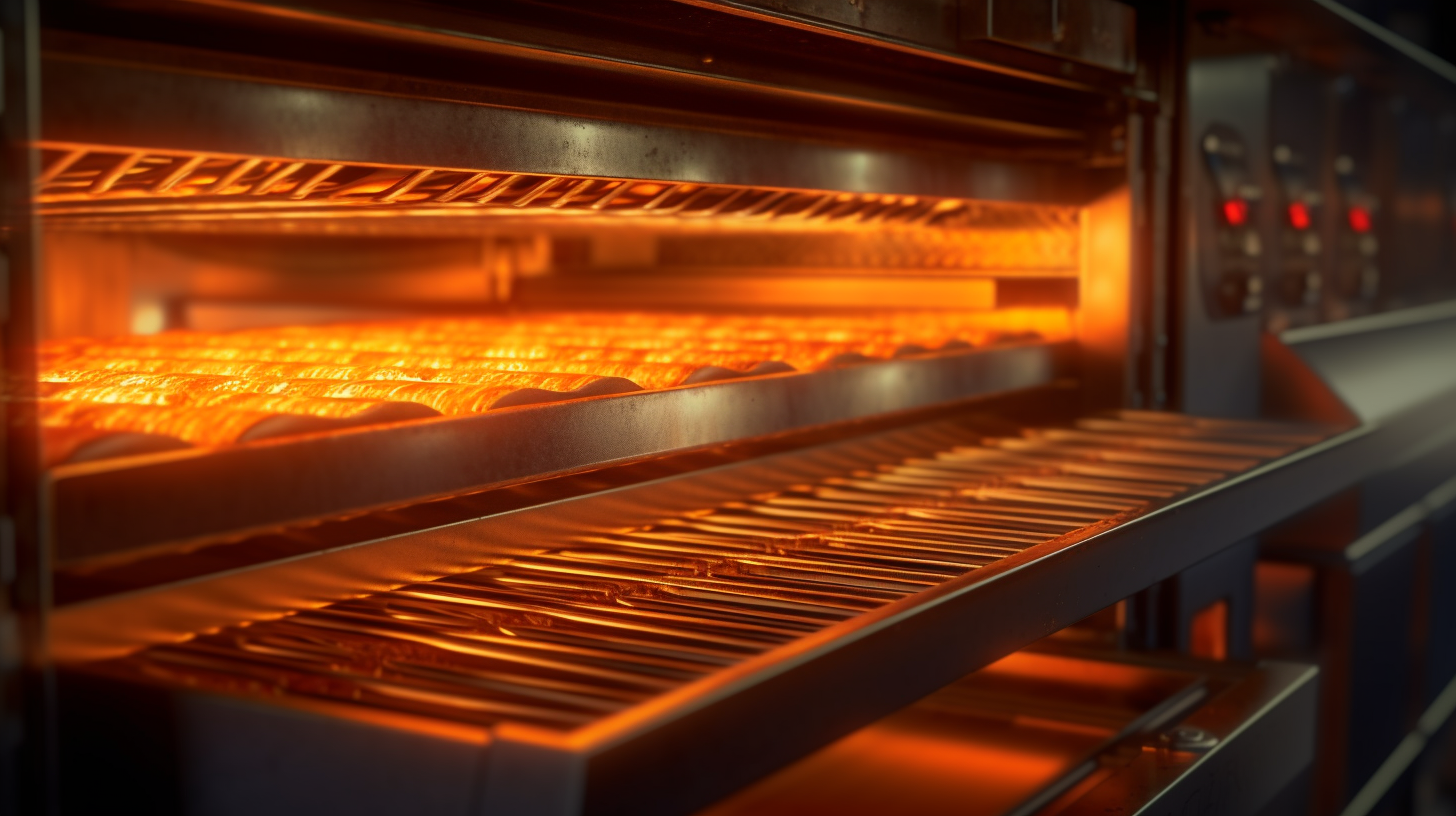 Conveyor ovens for efficient cooking of large quantities of food