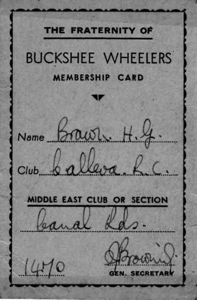 Buckshee Wheelers Membership