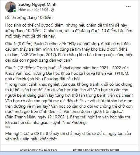 VỀ ĐỀ THI HỌC SINH GIỎI VĂN ĐĂK LĂK: TÔI THẤY BUỒN CƯỜI