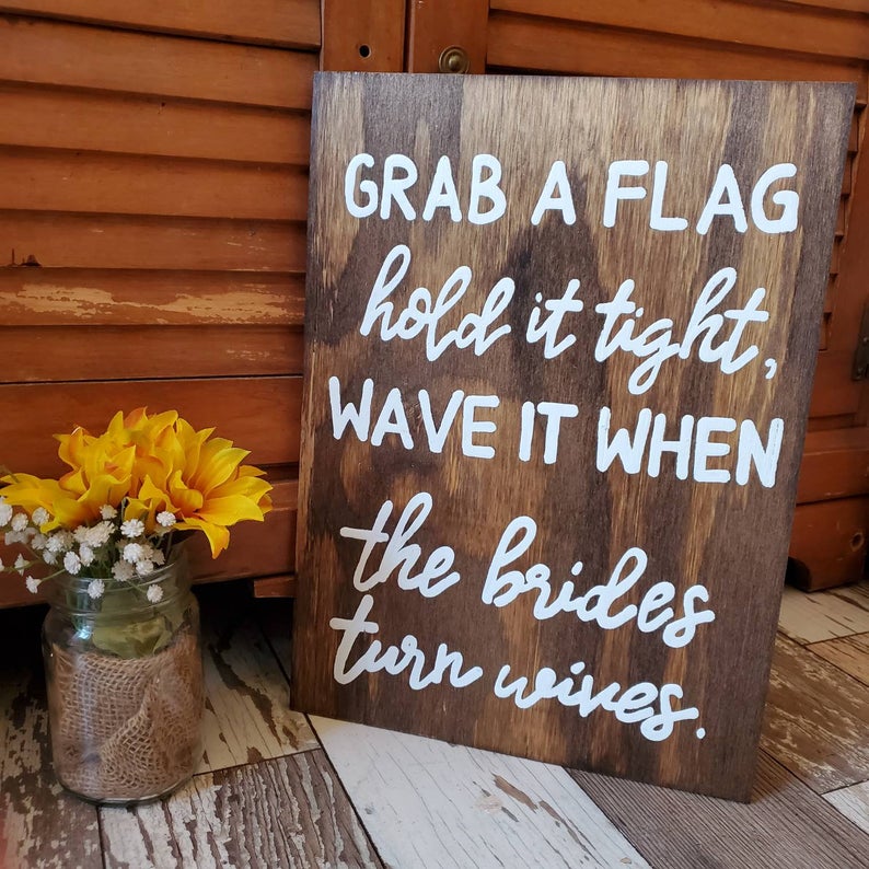 grab a flag sign