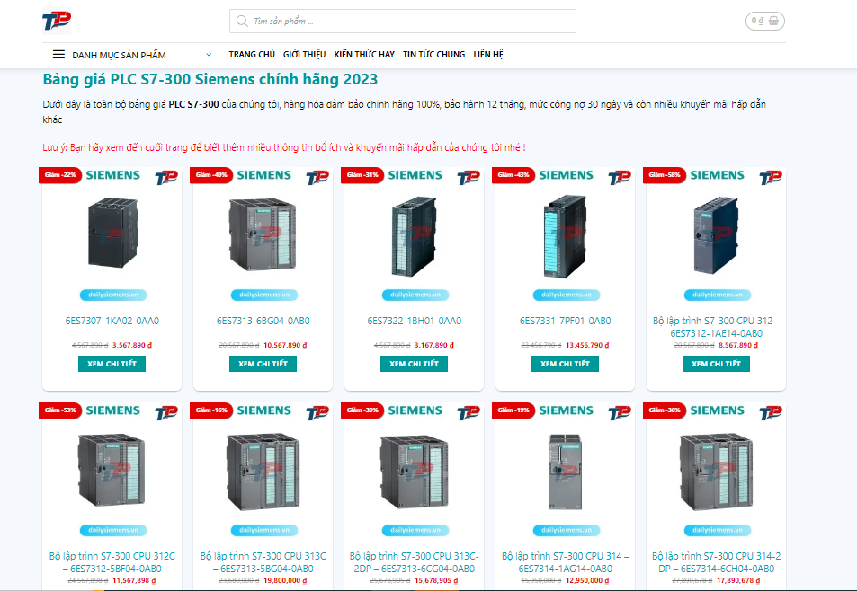 Những sản phẩm PLC S7-300 tại dailysiemens.vn 