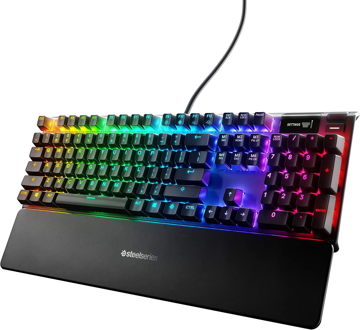 Amazon.com: SteelSeries Apex Pro Mechanical Gaming Keyboard &ndash; Adjustable  Actuation Switches &ndash; World&amp;#39;s Fastest Mechanical Keyboard &ndash; OLED Smart  Display &ndash; RGB Backlit : Everything Else