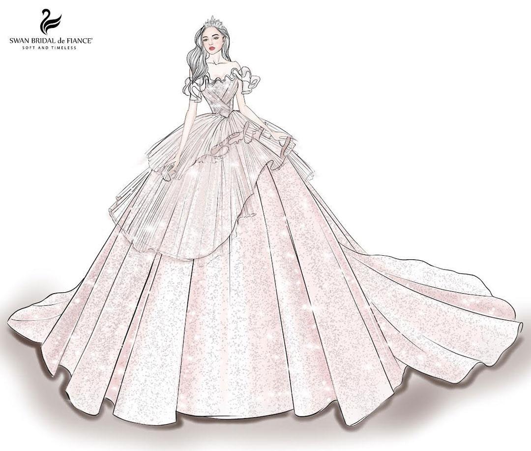 Thiết kế váy cưới riêng dành cho cô dâu Đại sứ Đức Linh