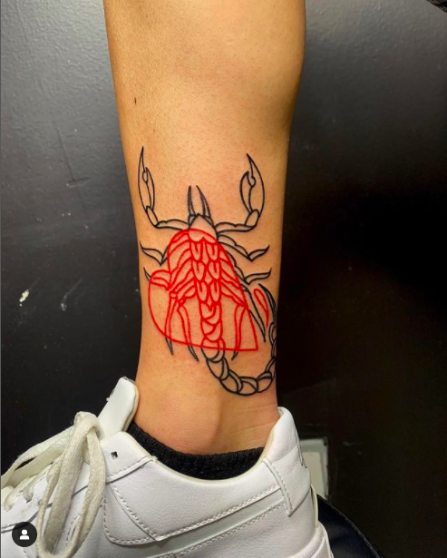 Scorpio With Heart Tattoo