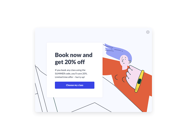 Pop-up add displaying a special limited-time deal
